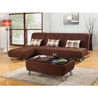 Williams Home Furnishing Futon Sectional And Coffee Table Set Brown Size King