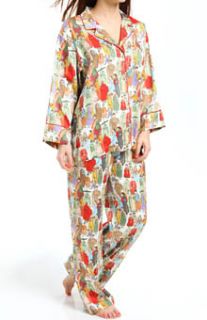 Natori Sleepwear V76062 Dynasty Printed Micro Satin Pajama Set