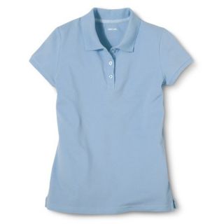 Cherokee Girls School Uniform Short Sleeve Pique Polo   Windy Blue XS