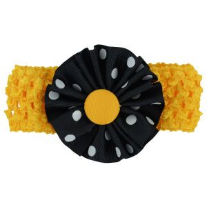 Iowa Hawkeyes Crocheted Headband with Rosette