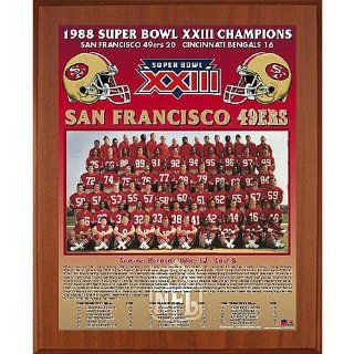 Healy San Francisco 49Ers Super Bowl Xxiii Champions 11X13 Team Picture Plaque  Cherry 11X13  Sports Related Collectibles  Sports & Outdoors