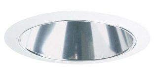 Juno 663C WH 6 Inch Double Wash Recessed Lighting Trim, Clear Alzak Reflector with White Trim Ring   Recessed Light Fixture Trims  