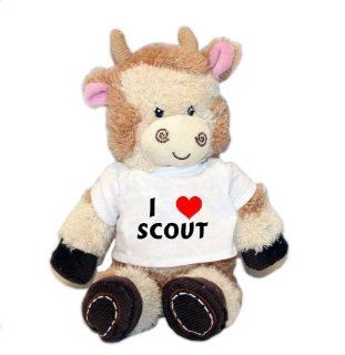 Plush Cow toy with Scout t shirt (first name/surname/nickname) Toys & Games