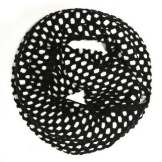 AllyDrew Dottie Infinity Acrylic Knit Scarf Circle Scarf, Black/White