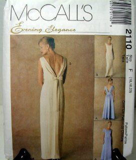 McCall's Pattern 2110 16, 18, 20 Evening Elegance Misses Lined Gown