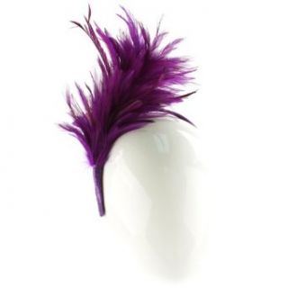 1920s Flapper Feathers Handmade Headband Fascinator Millinery Cocktail Purple Novelty Headwraps Headwear Clothing