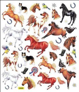 Multi Colored Stickers Thoroughbred Horses   Childrens Decorative Stickers