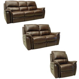 Porter Brown Leather Reclining Sofa, Loveseat And Glider/recliner