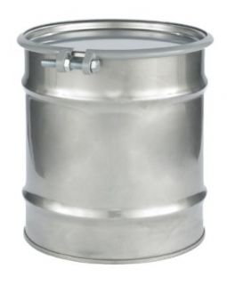 SKOLNIK Stainless Steel Drum, 10 gallons, Bolt Ring, 0.9mm Body Gauge (Pack of 1) Science Lab Drums