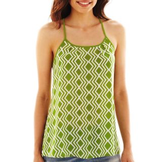 A.N.A Crochet Back Tank Top, Green, Womens