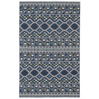 Flatweave Tribeca Blue Wool Rug (9 X 12)