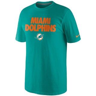 Nike Miami Dolphins Foundation T Shirt   Aqua  Sports Fan Apparel  Sports & Outdoors