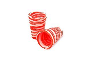 Peppermint Flavored Candy Cane Edible Shot Glass 1.76oz x 12 glasses (a 12 pack) Grocery & Gourmet Food