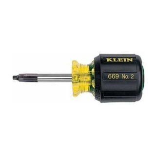 Klein Tools 669 No.2 Square Recess Tip Screwdriver with 1 1/2 Inch Round Shank    