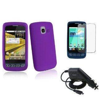 Gel Case + Car Charger + Film for LG Optimus S LS670 Sprint Cell Phones & Accessories