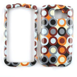 ACCESSORY HARD SNAP ON CASE COVER FOR LG OPTIMUS S / OPTIMUS U LS 670 ORANGE BLUE GRAY DOTS Cell Phones & Accessories