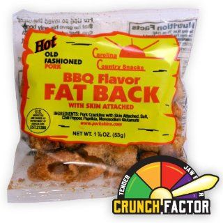 Fat Back Pork Rinds Hot BBQ 6 bags (1.875oz)  Grocery & Gourmet Food