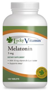 LuckyVitamin   Melatonin 3 mg. With Vitamin B 6 10 mg.   120 Tablets