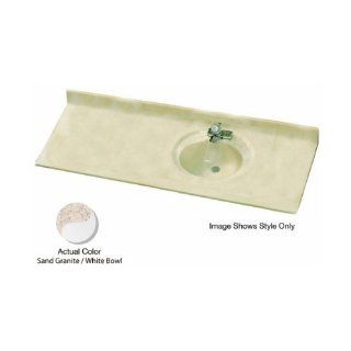 American Standard CMA0734.673R 73" x 22"Single Bowl Offset Right Vanity Top from the Astra Lav Collection, Sand Granite/White Bowl   Bathroom Vanities  