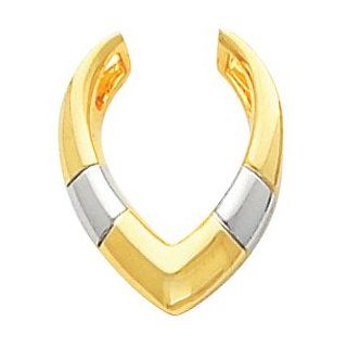 14K Yellow Gold /White Gold Enhancer Two Tone Pendant Enhancer Pendant Necklaces Jewelry