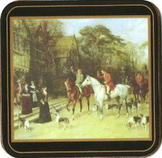 Pimpernel VINTAGE English Fox Hunting Coasters, Set of 6 in Collectible Hudson Scott & Sons Tin Kitchen & Dining