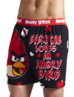 Briefly Stated Men's Everyone Loves An Angry Bird, Multi, Large Boxer Shorts Clothing