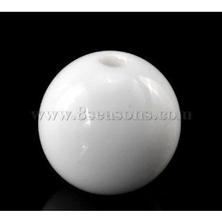 100PCs White Round Acrylic Spacer Beads 14mm4/8"