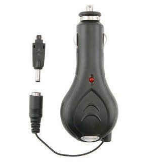 Retractable Car Charger for Treo 650 700w 700p 700wx 680 750 Tungsten T5 E2 LifeDrive TX Black  Players & Accessories