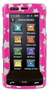 Amzer Stars Snap On Crystal Hard Case for LG Versa LX9600   Pink Cell Phones & Accessories