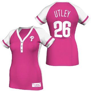 Philadelphia Phillies Majestic MLB Chase Utley #26 Women's League Diva Player T   Athletic T Shirts  Sports & Outdoors