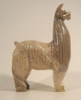 Soapstone Llama Figurine 6.0"h Llama Stone Carving  Collectible Figurines  