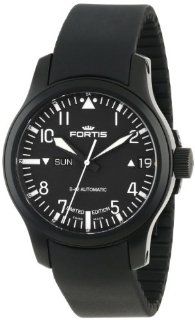Fortis Men's 655.18.91 K B42 Flieger Swiss Automatic Black Luminous Day Date Rubber Diving Watch Watches