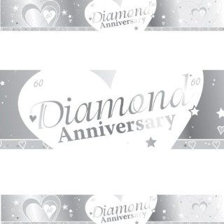Creative Party Diamond Anniversary Foil Banner (Std)   Diamond Anniversary Balloons