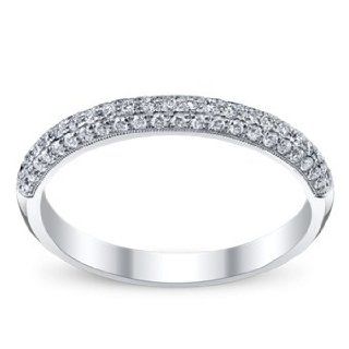 0.64 Ct Round Rounds Brilliant Cut Wedding Engagement Band Set on 14K White Gold Engagement Rings Jewelry