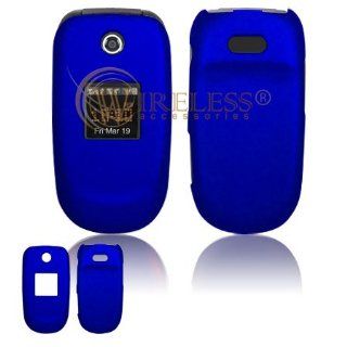 Samsung Stride R330 Cell Phone Rubber Feel Dark Blue Protective Case Faceplate Cover Cell Phones & Accessories