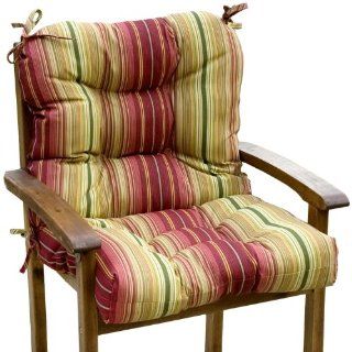 Greendale Home Fashions Indoor/Outdoor Seat/Back Chair Cushion, Kinnabari Stripe   Patio Furniture Cushions