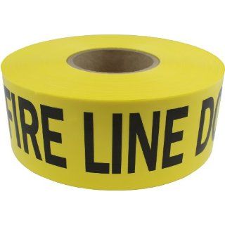 Presco B3103Y15 658 1000' Length x 3" Width x 3 mil Thick, Polyethylene, Yellow with Black Ink Barricade Tape, Legend "Fire Line Do Not Cross" (Pack of 8) Safety Tape