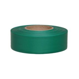 Presco TFG 658 300' Length x 1 3/16" Width, PVC Film, Taffeta Green Solid Color Roll Flagging (Pack of 144) Safety Tape