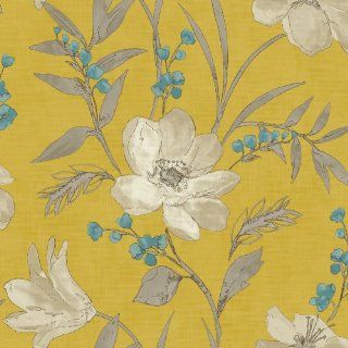 Grandeco Royal House Luxury Elise Floral 10M Wallpaper Roll Yellow Grey 922093    