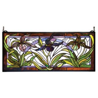 Victorian Floral Lady Slippers Stained Glass Window