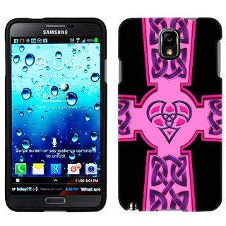 Samsung Galaxy Note 3 Purple Celtic Cross on Black Phone Case Cell Phones & Accessories