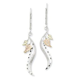 Sterling Silver & 12k Leaf Leverback Earrings Jewelry