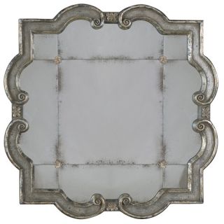 Prisca Etched Mirror in Distressed Silver Leaf