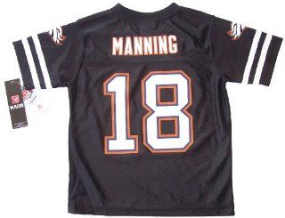 Peyton Manning # 18 Denver Broncos Black Jersey 2013 Youth X Large 16 18 NFL Authentic and NEW   Kids  Sports Fan T Shirts  Sports & Outdoors