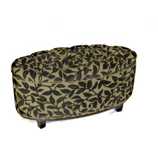 4D Concepts Ora Oval Ottoman Bench in Brown Flock