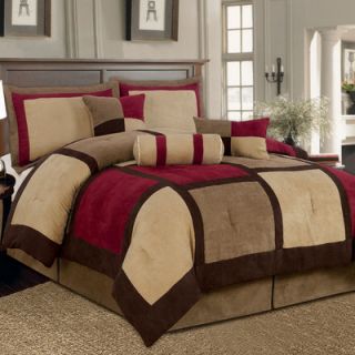Textiles Plus Inc. Microsuede Patchwork Bed in a Bag 7 Piece Comforter