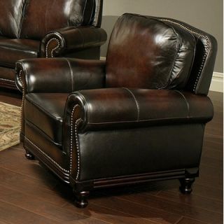 Abbyson Living Barclay Hand Rubbed Leather Armchair