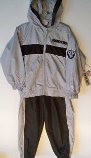 Oakland Raiders Kids Large Silver and Black Zip Front Hoodie & Pant Set  Other Products  