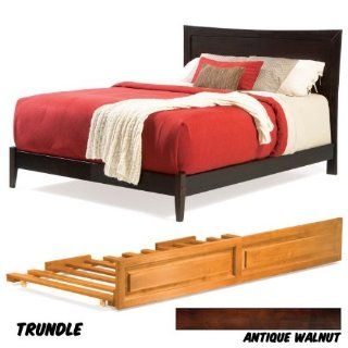 Miami Platform Bed Full with Open Foot Rail with Trundle (Antique Walnut) (47.25"H x 56.88"W x 78.50"D) Home & Kitchen