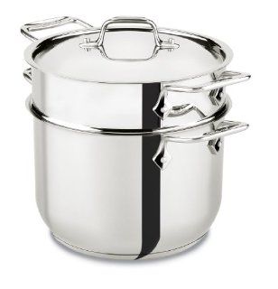 All Clad E414S664 Stainless Steel Pasta Pot and Insert Cookware, 6 Quart, Silver Kitchen & Dining